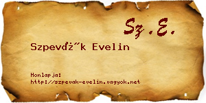 Szpevák Evelin névjegykártya